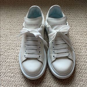 alexander mcqueen white leather platform sneakers